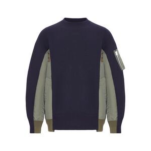 Sacai Men Cotton Blend Sweatshirt With Nylon Details Applied